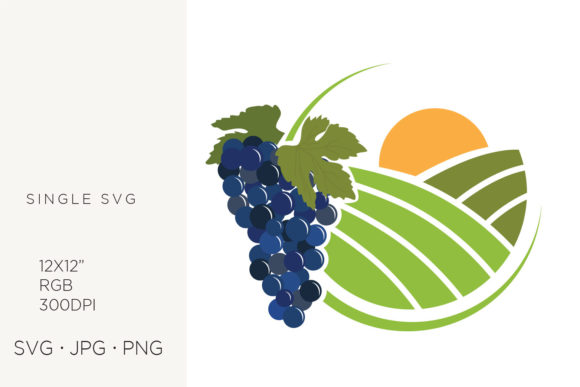 Designing with the Grapes and Vineyard, Winery Logo Icon: A Creative Resource for Branding and Craft