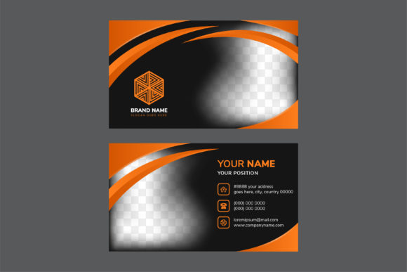 Elevate Your Brand with an Orange Black Horizontal Business Card