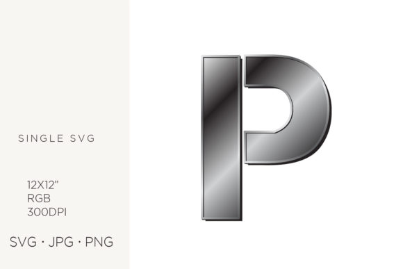 Evaluating Industrial Silver Initial Letter P Vector Graphics for Design Projects