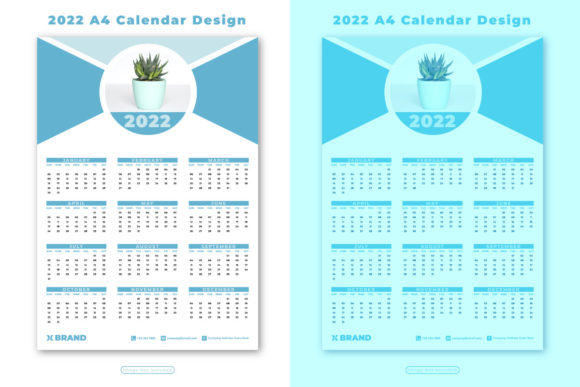Evaluating the Trendy and Modern A4 Calendar 2022 Design Template