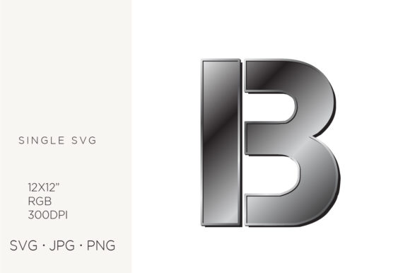 Industrial Silver Letter B Design