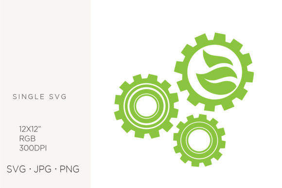 Leaf and Gears, Cogs Svg: Blending Nature and Industry in Digital Design