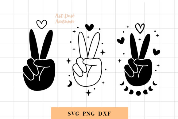 Peace Sign Silhouette and Outline: A Versatile Digital Asset for Crafters