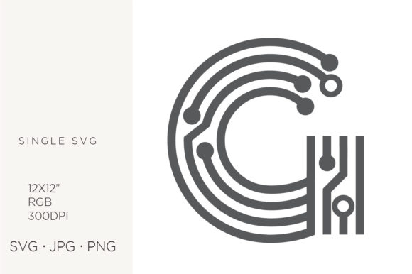 Tech Monogram, Digital Initial Letter G: Elevating Your Brand with Precision Vector Art