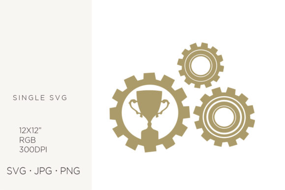 Trophy and Gears Cogs SVG Vector Art Guide